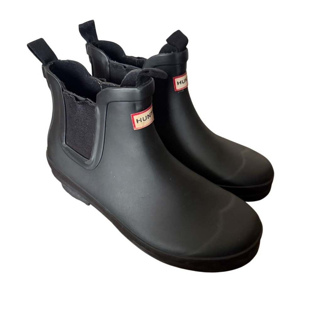 Hunter Matte Kids Original Black Mini Chelsea Boots-Size 2